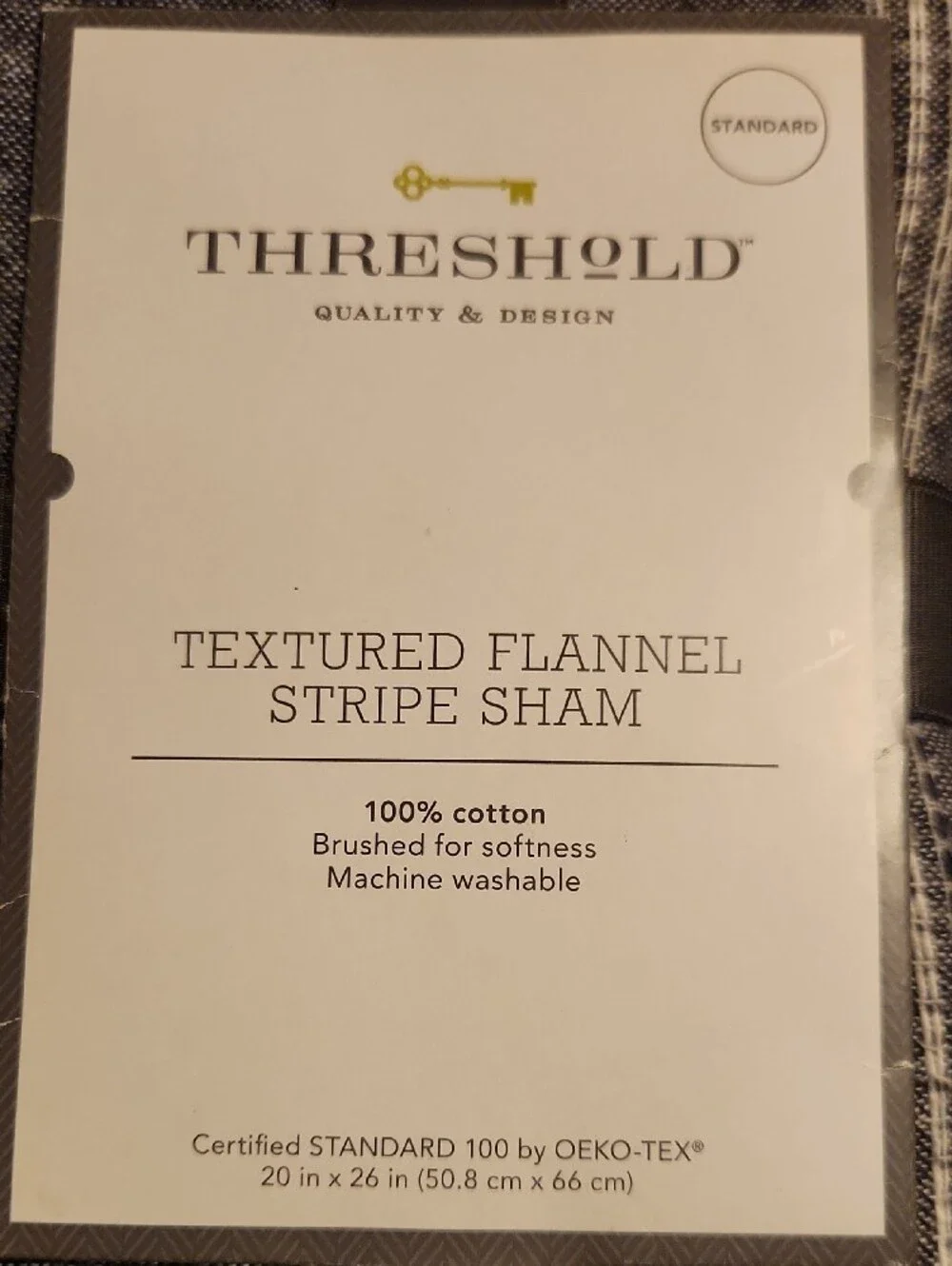 Textured Flannel Stripe Cotton Sham Black And White NWT BRAND NEW